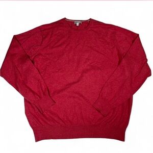 Peter Millar Crown Soft Cotton Silk Blend V-Neck Sweater Mens XL Coral Preppy